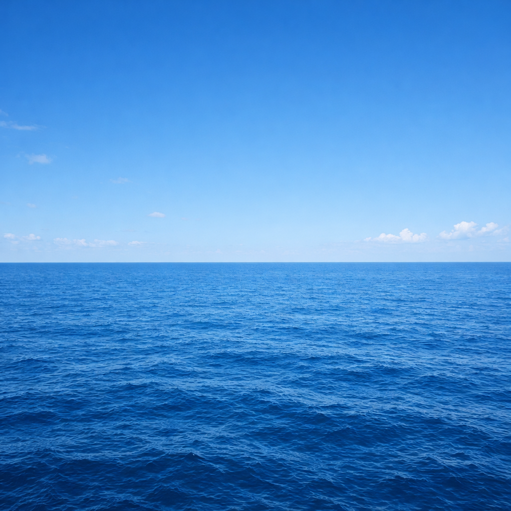 Vast blue ocean with horizon